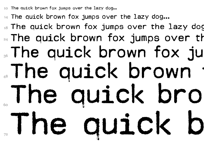 Modern Typewriter font waterfall